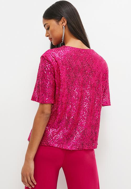 MILLA - Sequins T-shirt - pink