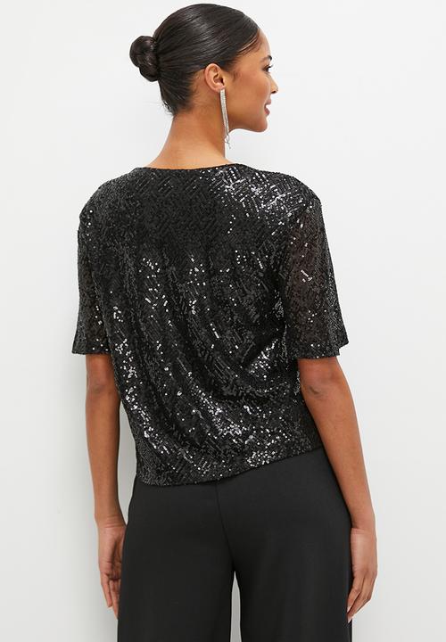 MILLA - Sequins T-shirt - black