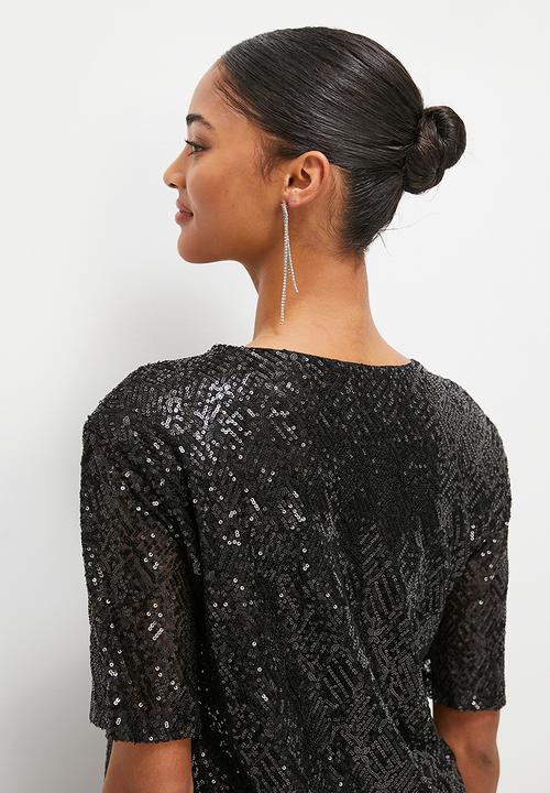 MILLA - Sequins T-shirt - black
