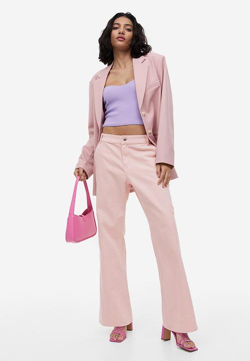 H&M - Wide cargo trousers - light pink