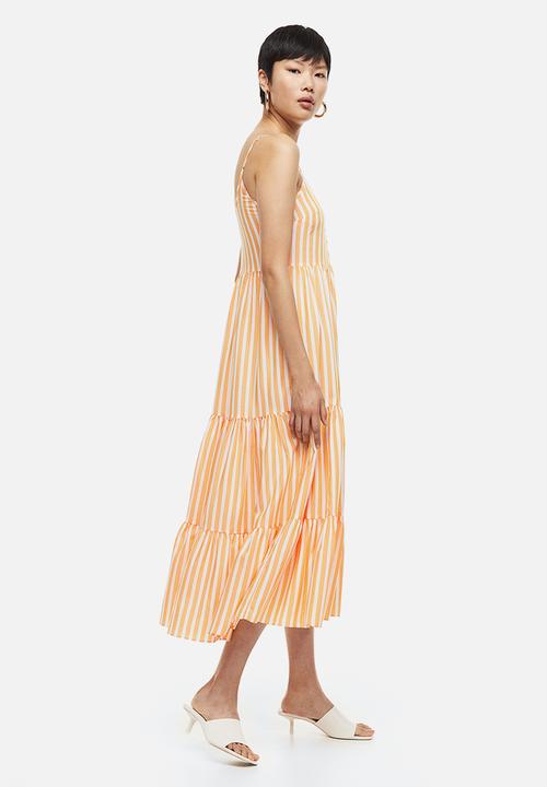 H&M - Viscose-blend dress - orange/striped