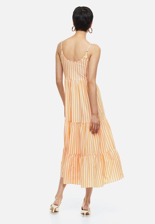H&M - Viscose-blend dress - orange/striped
