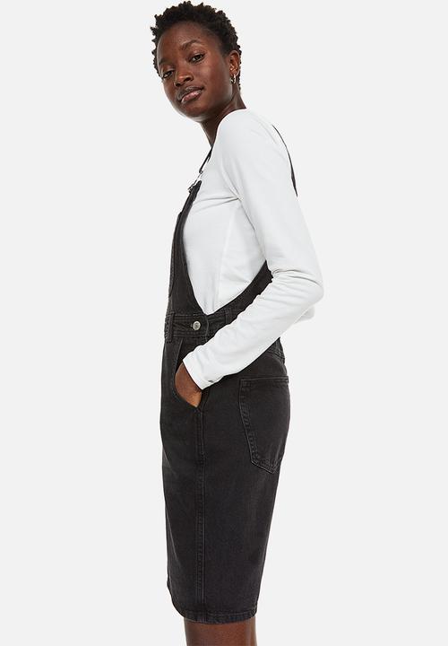 H&M - Denim dungaree shorts - black