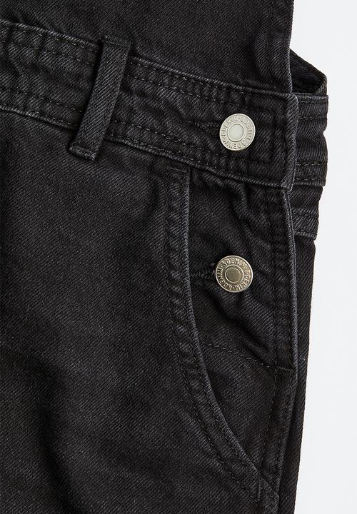 H&M - Denim dungaree shorts - black