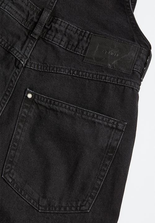 H&M - Denim dungaree shorts - black