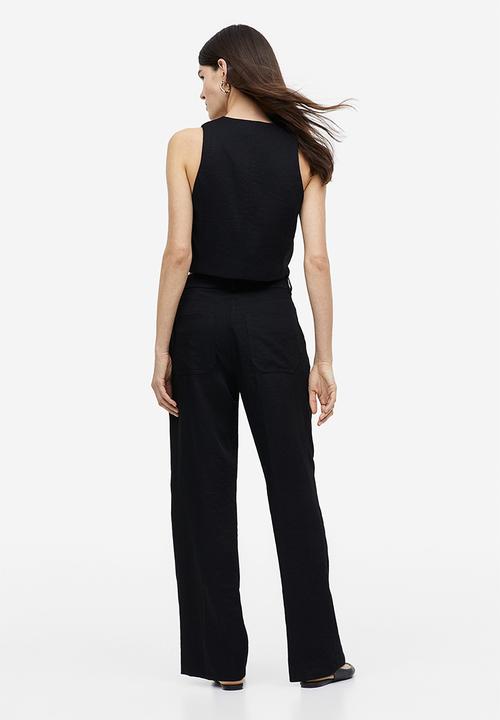 H&M - Straight trousers - black