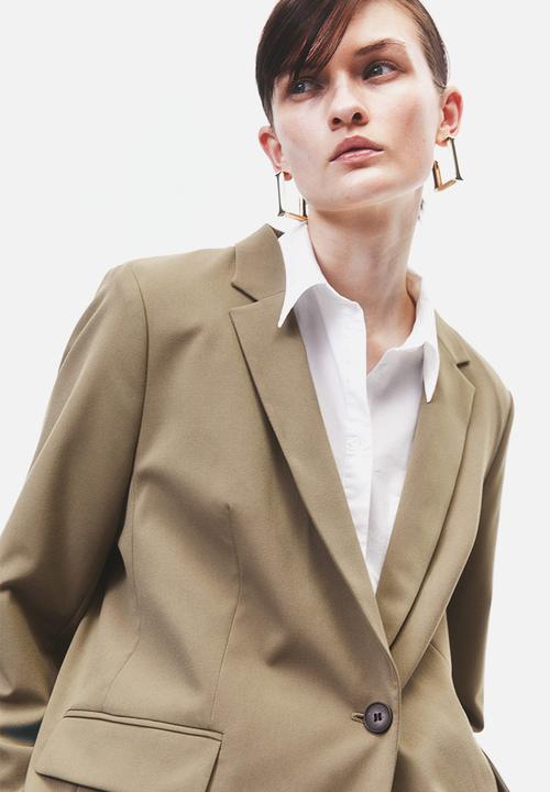 H&M - Single-breasted jacket - khaki green 