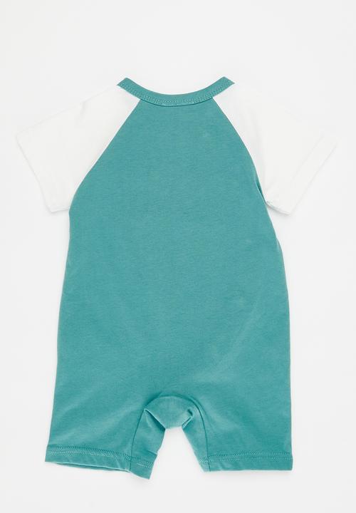 Pop Candy - Dino romper - green & white