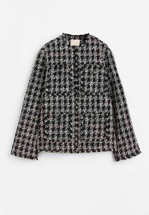 H&M - Bouclé jacket - black/checked 