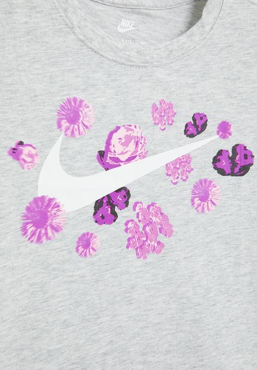 Nike - Nkg floral futura tee - light smoke gray heather