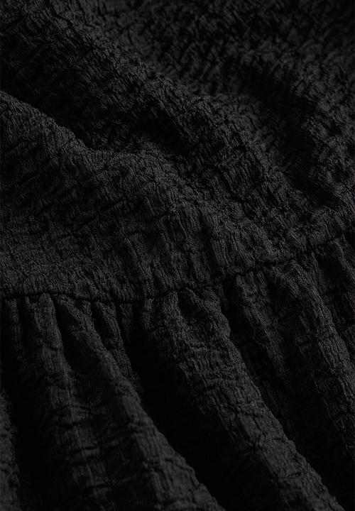 H&M - Puff-sleeved textured jersey dress - black