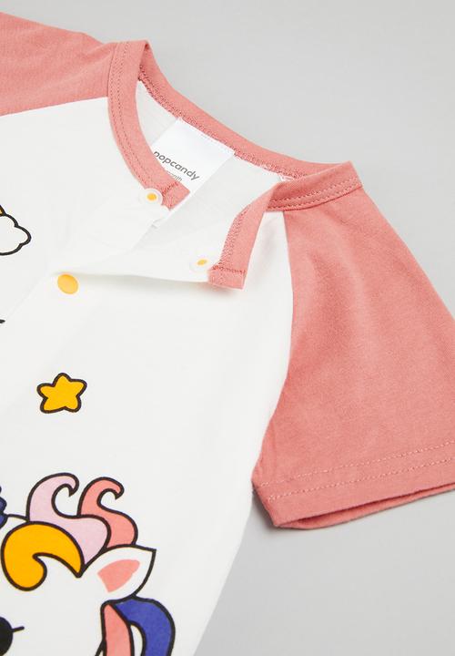 Pop Candy -  Short sleeve romper - pink/white