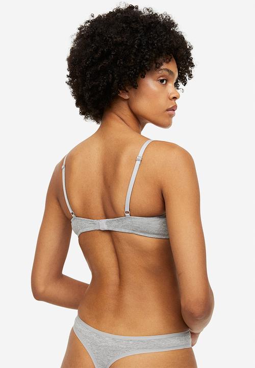 H&M - 3-pack cotton thong briefs - grey marl/white