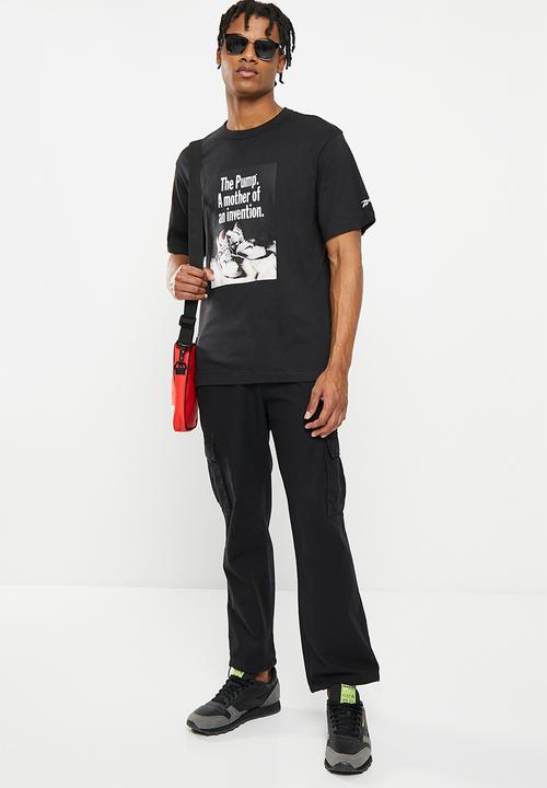 Reebok - Basketball pump graphic tee - black