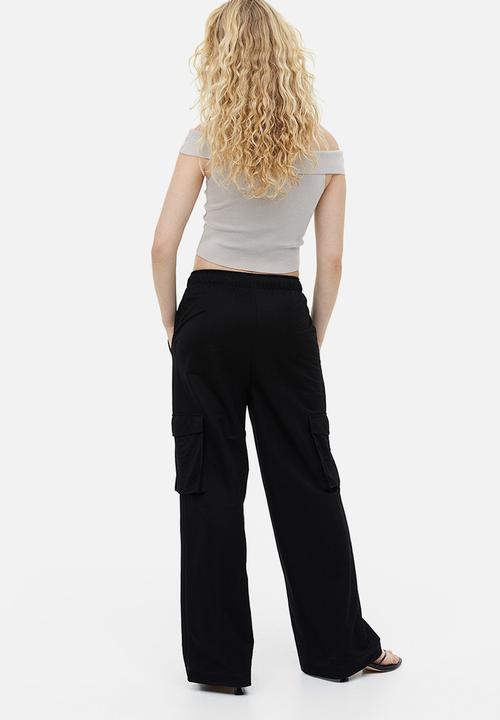 H&M - Pull-on cargo trousers - black