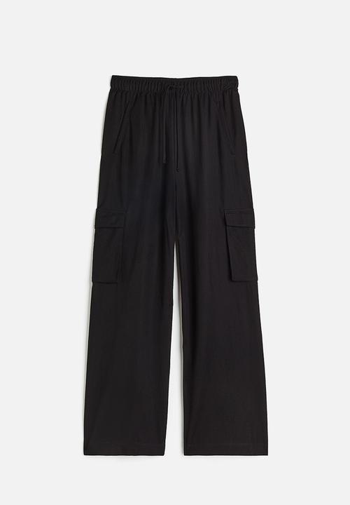 H&M - Pull-on cargo trousers - black