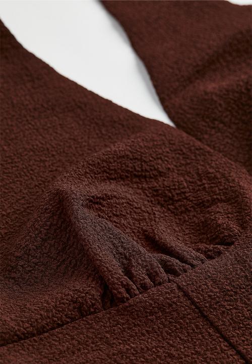 H&M - Halterneck crêpe dress - dark brown 