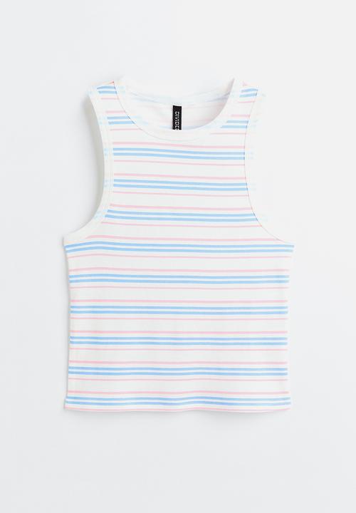 H&M - Printed vest top - white & striped