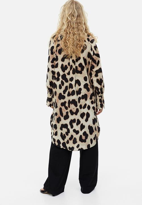 H&M - Shirt dress - beige & leopard print