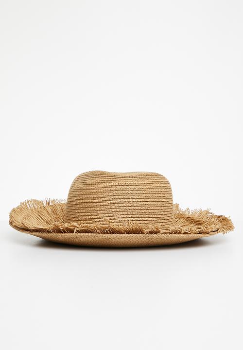 edit - Fringed sun hat - natural