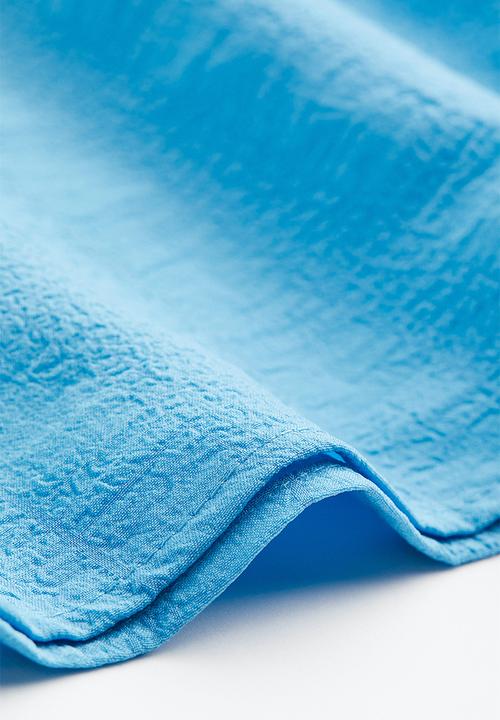 H&M - Puff-sleeved crêpe dress - blue