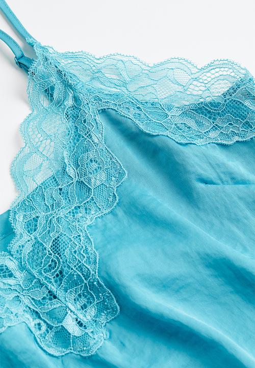 H&M - Pyjama cami top and shorts - turquoise