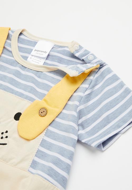 Pop Candy - Striped romper - blue