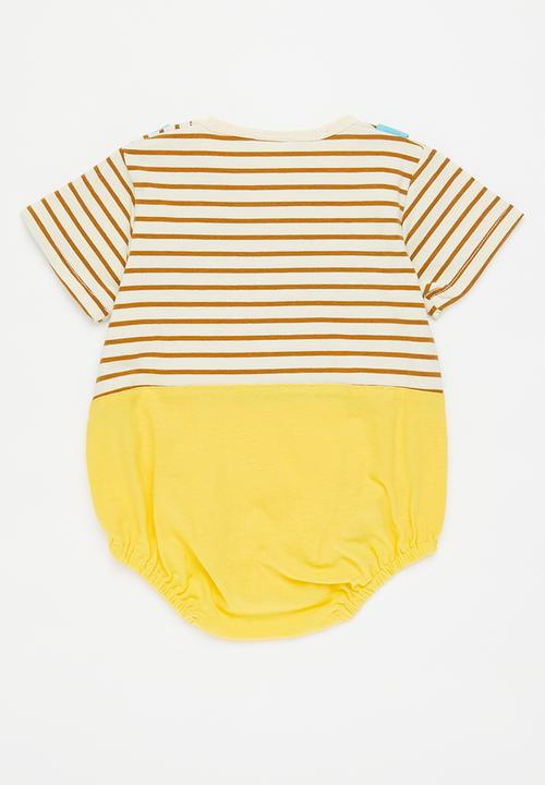 Pop Candy - Striped romper - yellow 