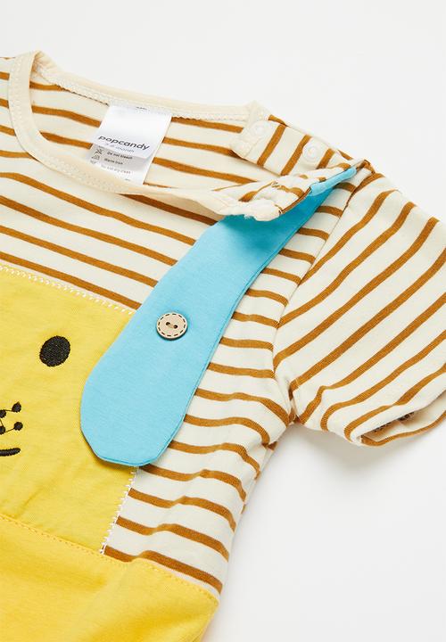 Pop Candy - Striped romper - yellow 
