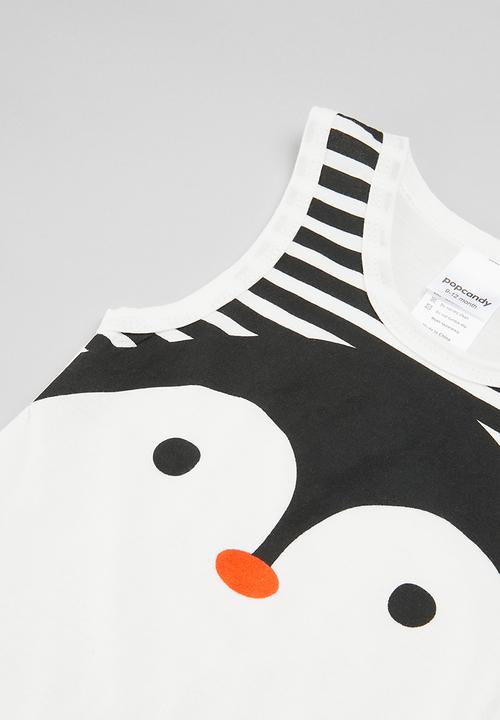 Pop Candy -  sleeveless bodyvest - black & white