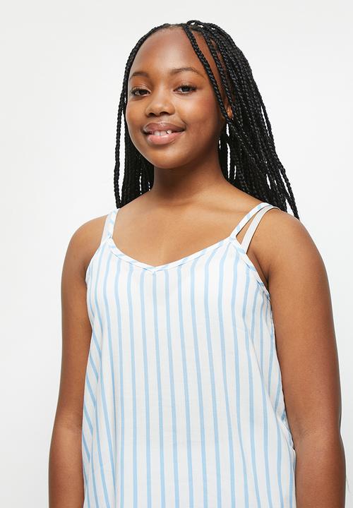 Rebel Republic - Cami & short set - blue & white stripe 