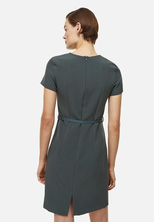 H&M - Belted dress - dark green 