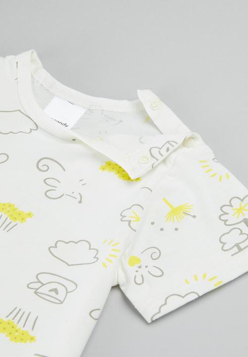 Pop Candy - Printed bodyvests - white and yellow
