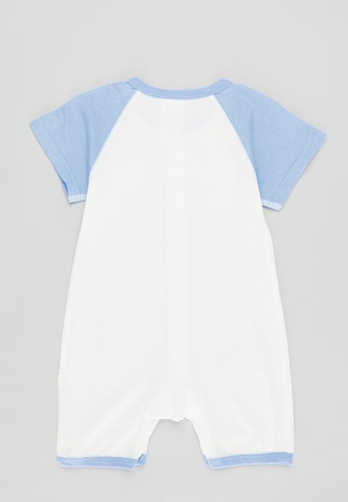 Pop Candy - Printed romper - blue and white