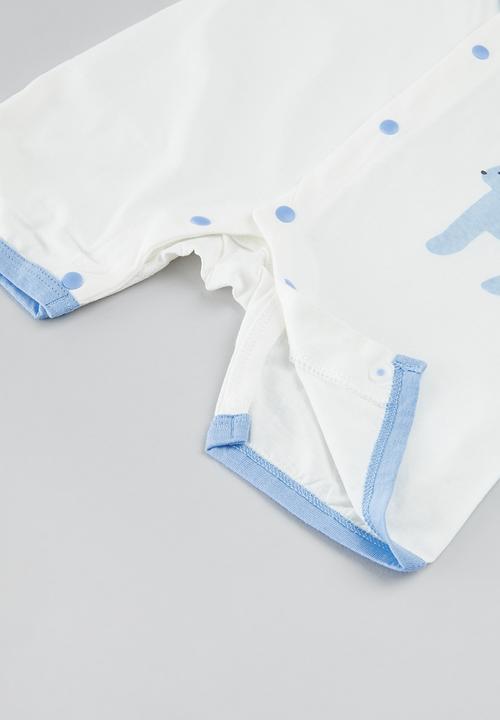 Pop Candy - Printed romper - blue and white