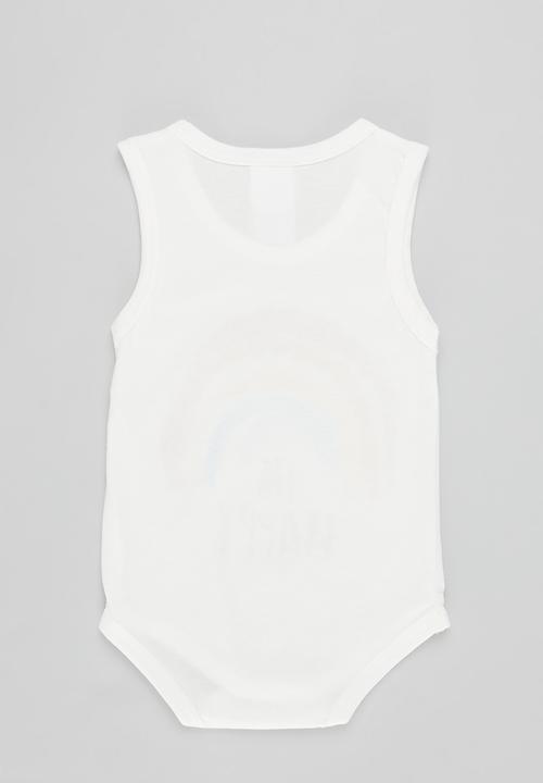 Pop Candy -  sleeveless bodyvest - white