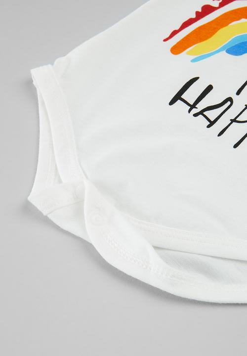 Pop Candy -  sleeveless bodyvest - white