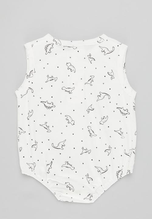 Pop Candy - Baby boys sleeveless bodyvest - white 