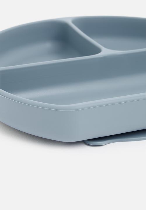 Sixth Floor - Silicone Baby Suction Plate with Spoon and Fork - Frost