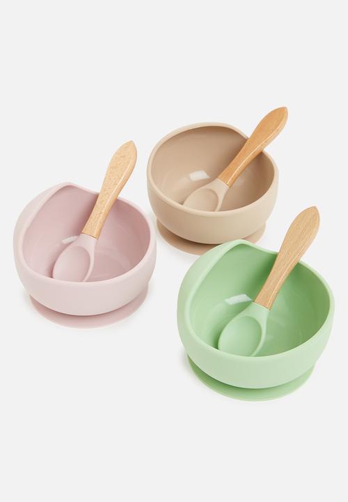Sixth Floor - Silicone baby suction bowl and spoon - blush