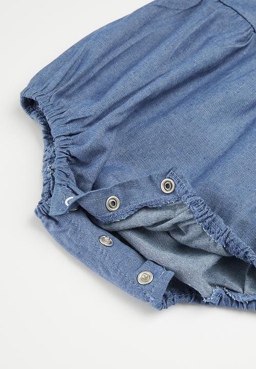 Pop Candy -  Frilled sleeve romper - blue