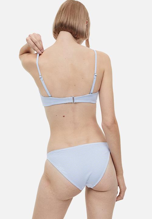 H&M - Bikini bottoms - light blue/white striped