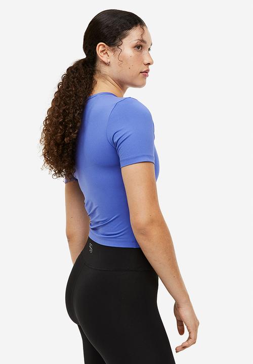 H&M - Drymove™ cropped sports top - lavender blue 