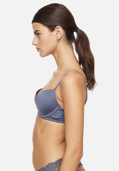 H&M - Padded underwired micro bra - dark blue