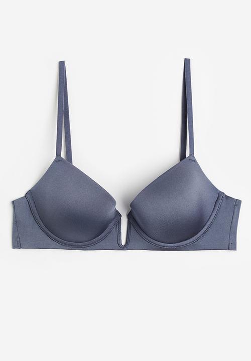 H&M - Padded underwired micro bra - dark blue