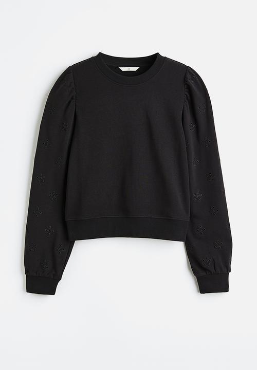 H&M - Broderie anglaise sweatshirt - black