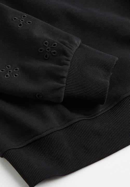 H&M - Broderie anglaise sweatshirt - black