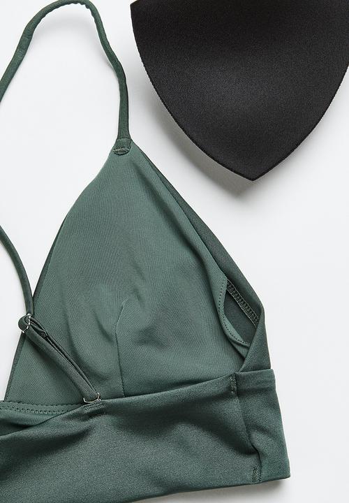 H&M - Padded bikini top - green