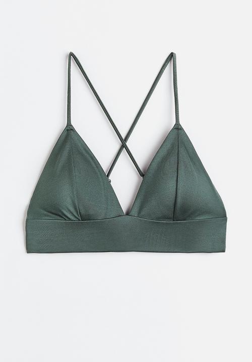 H&M - Padded bikini top - green