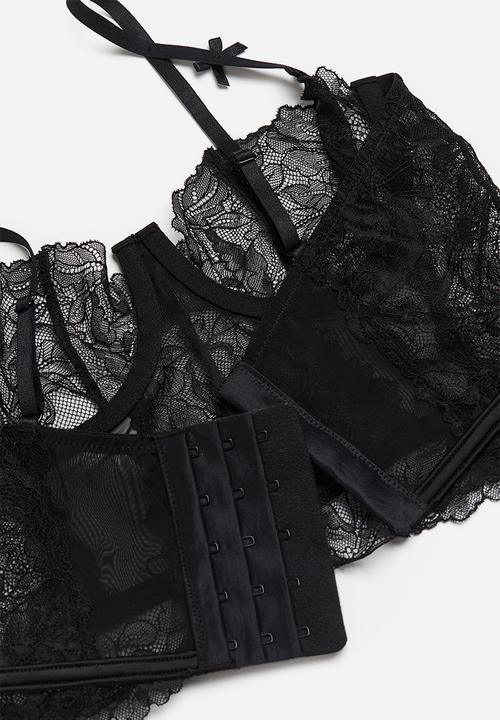H&M - Non-padded lace bustier - black